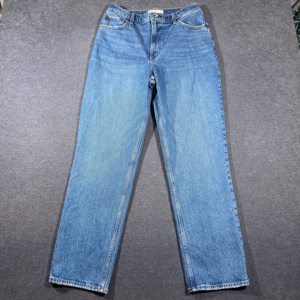 Abercrombie & Fitch 90s Straight Jeans Women 31/12 Blue Curve Love High Rise